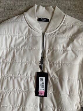 Murano men’s Cream Quilted Bomber Jacket and pants